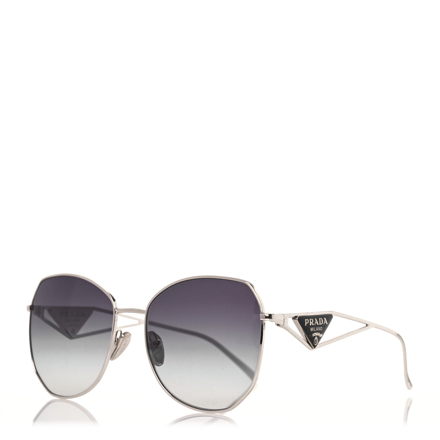 Prada Metal Symbole Triangle Logo Sunglasses SPR57Y Smoky Grey 1 of 8