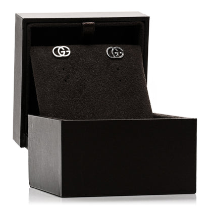 Gucci 18K White Gold GG Tissue Stud Earrings 5 of 5