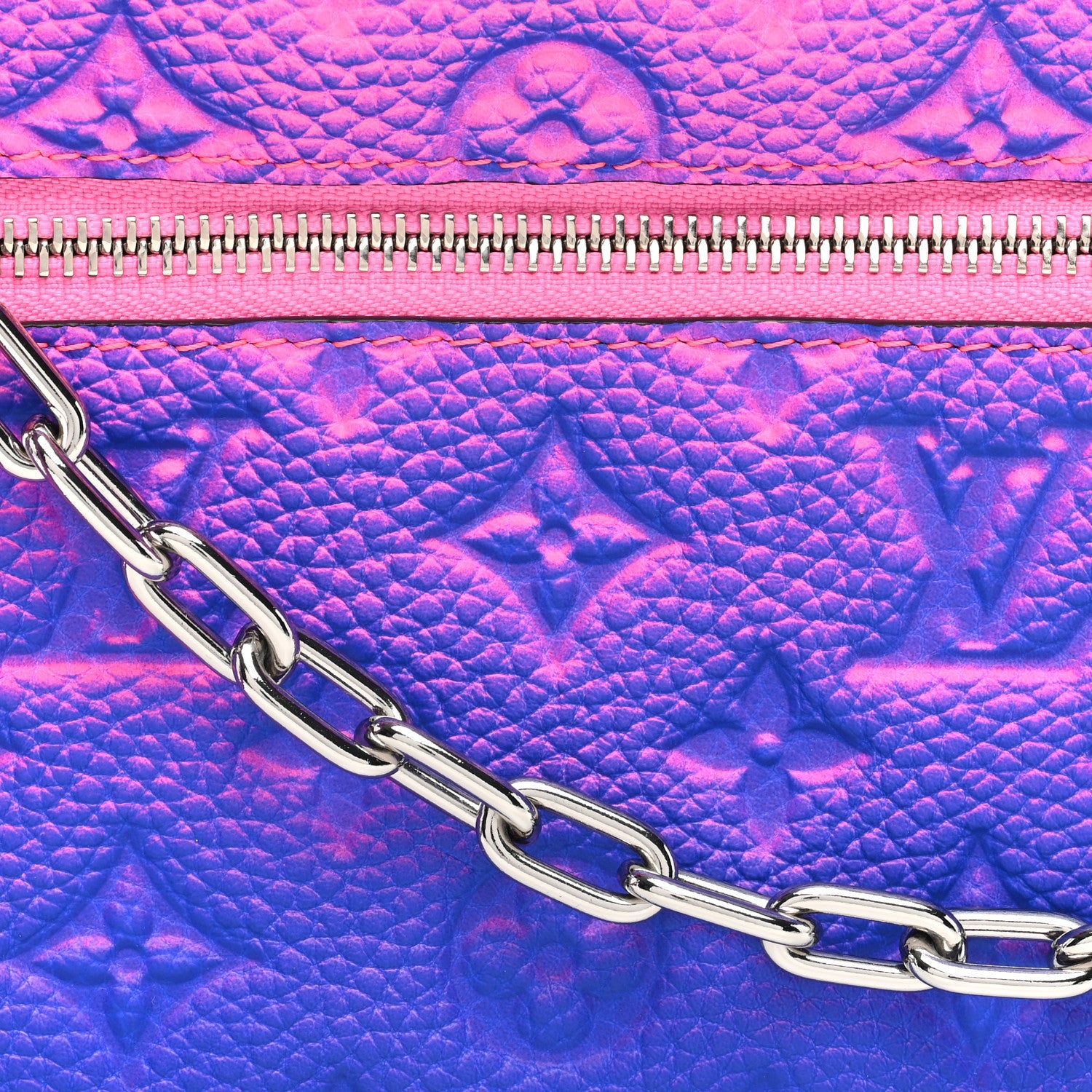 Louis Vuitton Taurillon Illusion Mini Soft Trunk Bleu Rose 7 of 10