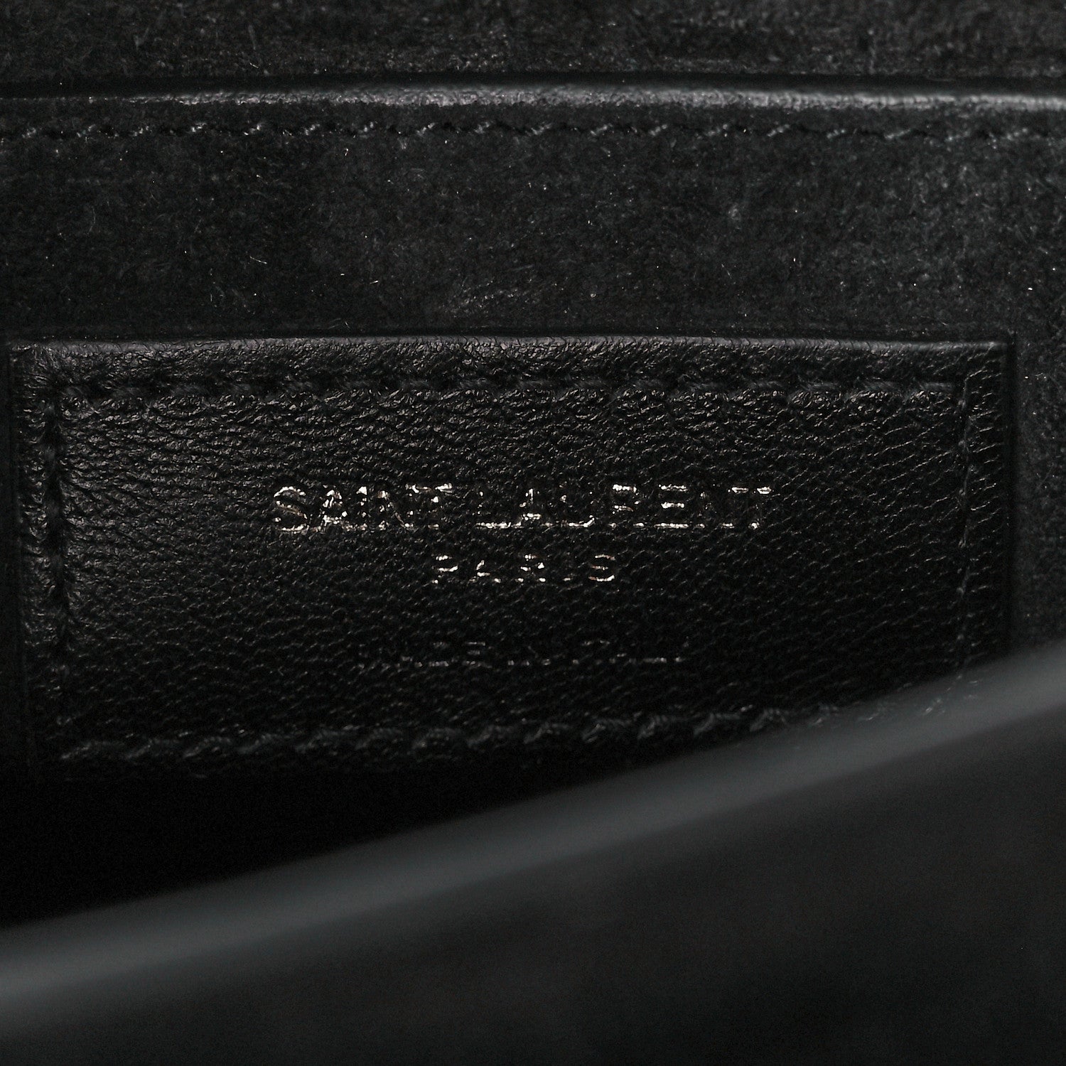 Saint Laurent Calfskin Crocodile Embossed Medium Monochrome Monogram Sunset Black 7 of 12