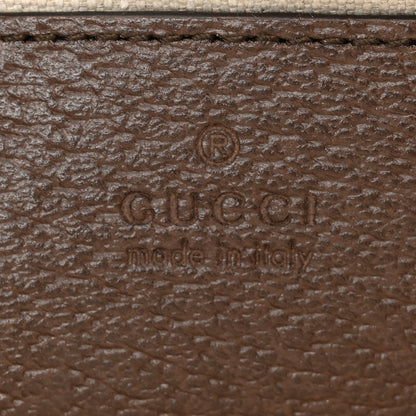 Gucci GG Supreme Monogram Textured Dollar Calfskin Web Ophidia Wristlet Shoulder Bag Beige Ebony New Acero 6 of 14