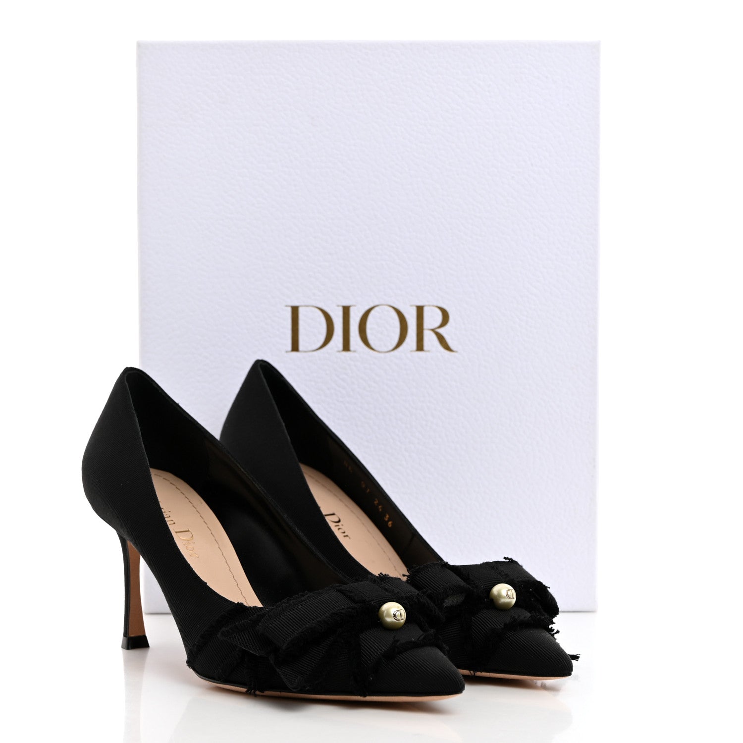 Christian Dior Grosgrain Pearl Fringe Adiorable Pumps 36 Black 9 of 9
