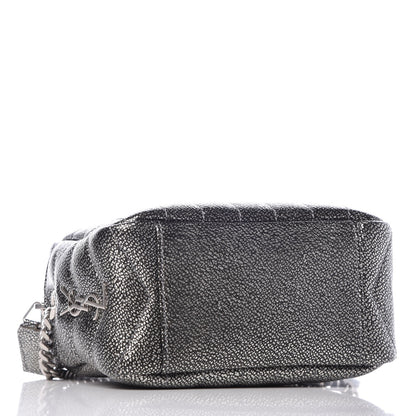 Saint Laurent Metallic Grain De Poudre Y Quilted Monogram Mini Loulou Camera Bag Gun Metal 4 of 7