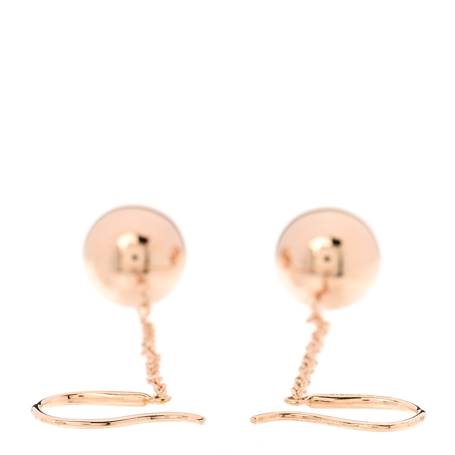 Tiffany 18K Rose Gold 10mm HardWear Ball Hook Drop Earrings 3 of 4