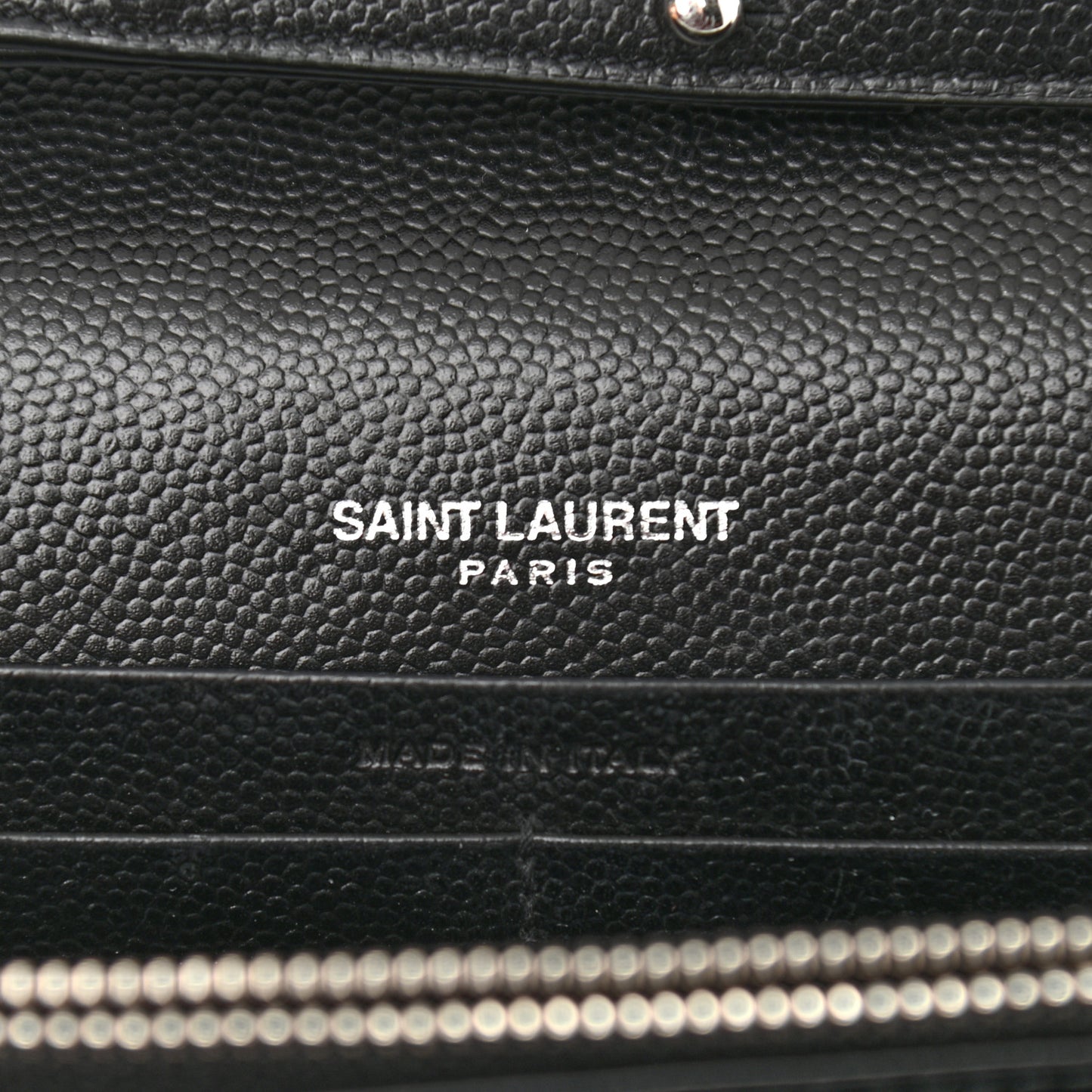 Grain De Poudre Matelasse Chevron Monogram Chain Wallet Black