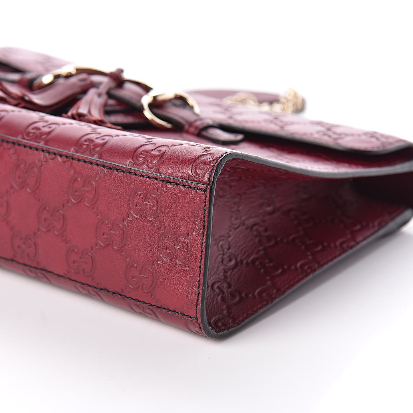 Soft Guccissima Medium Emily Chain Shoulder Bag Classic Ruby