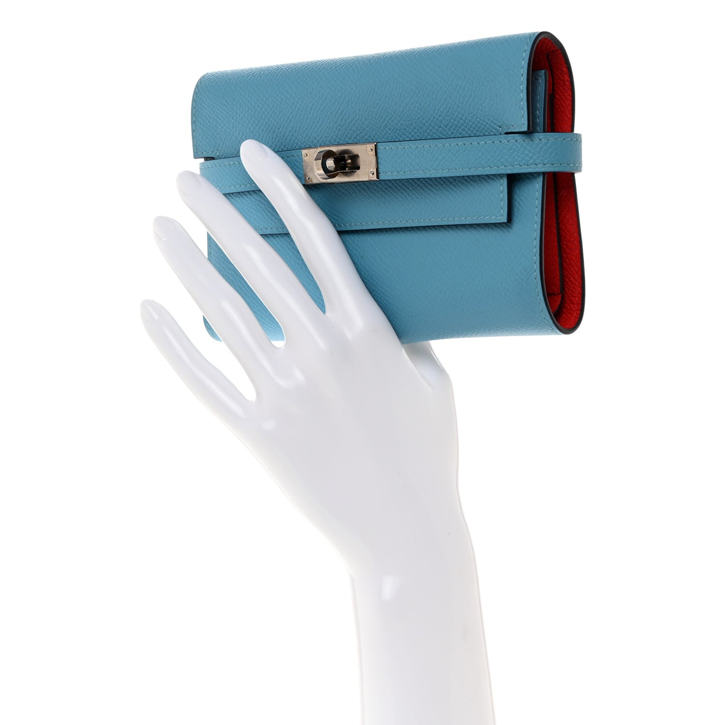 Epsom Verso Medium Kelly Wallet Bleu Du Nord Rouge De Coeur