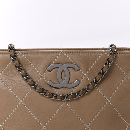 Chanel Lambskin Surpique Stitch Pochette Beige 9 of 9