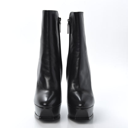 Saint Laurent Nappa Tribute Platform Ankle Boots 38.5 Black 2 of 9
