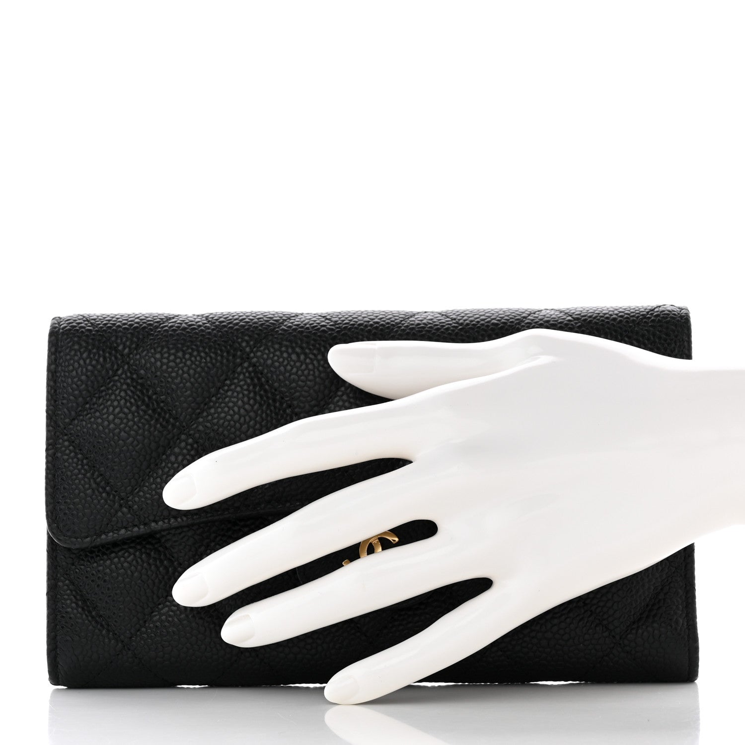 Chanel Caviar Quilted Large Flap Wallet Black 2 of 13