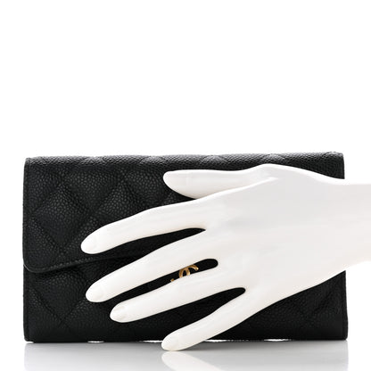 Chanel Caviar Quilted Large Flap Wallet Black 2 of 13
