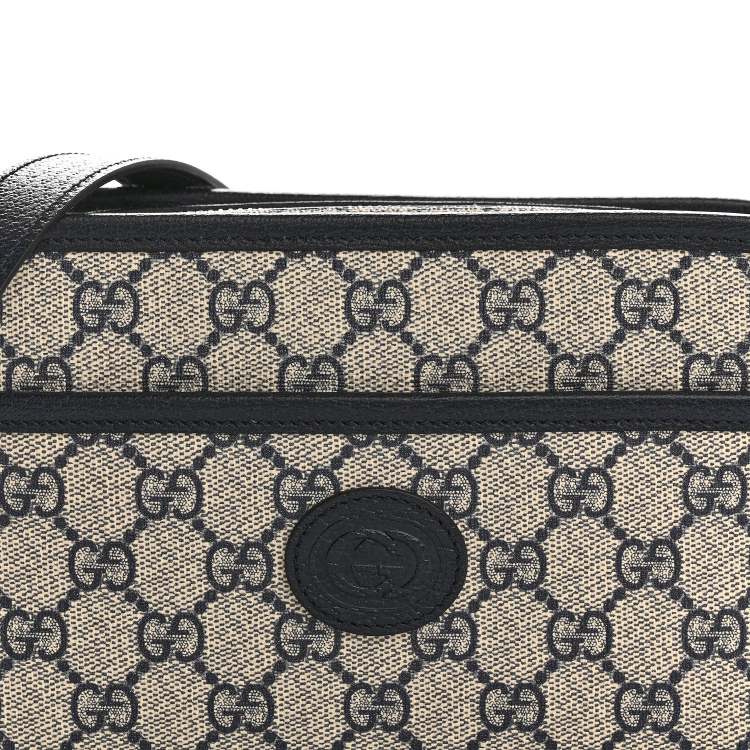 Gucci GG Supreme Monogram Textured Dollar Calfskin Mini Retro Interlocking G Shoulder Bag Beige Blue 8 of 10