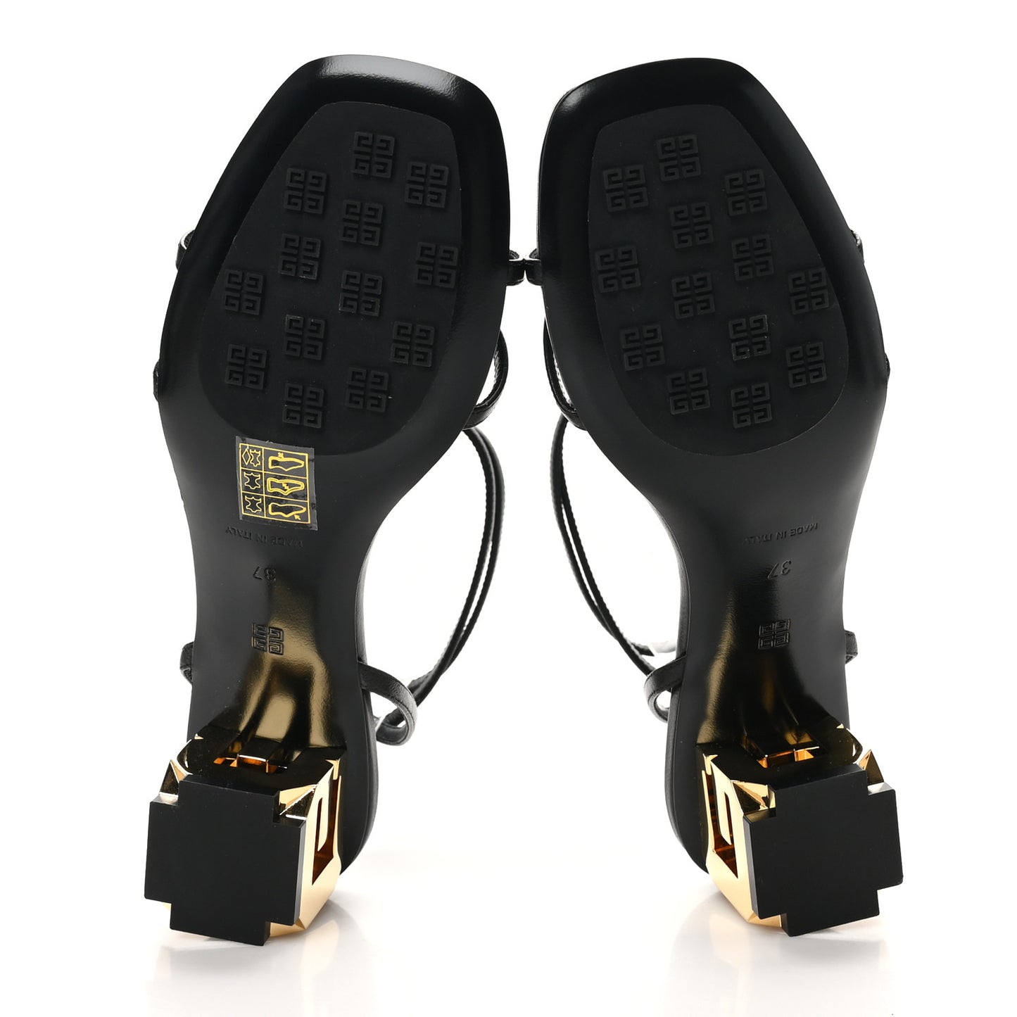 Lambskin 4G Cube 45 Strap Sandals 37 Black