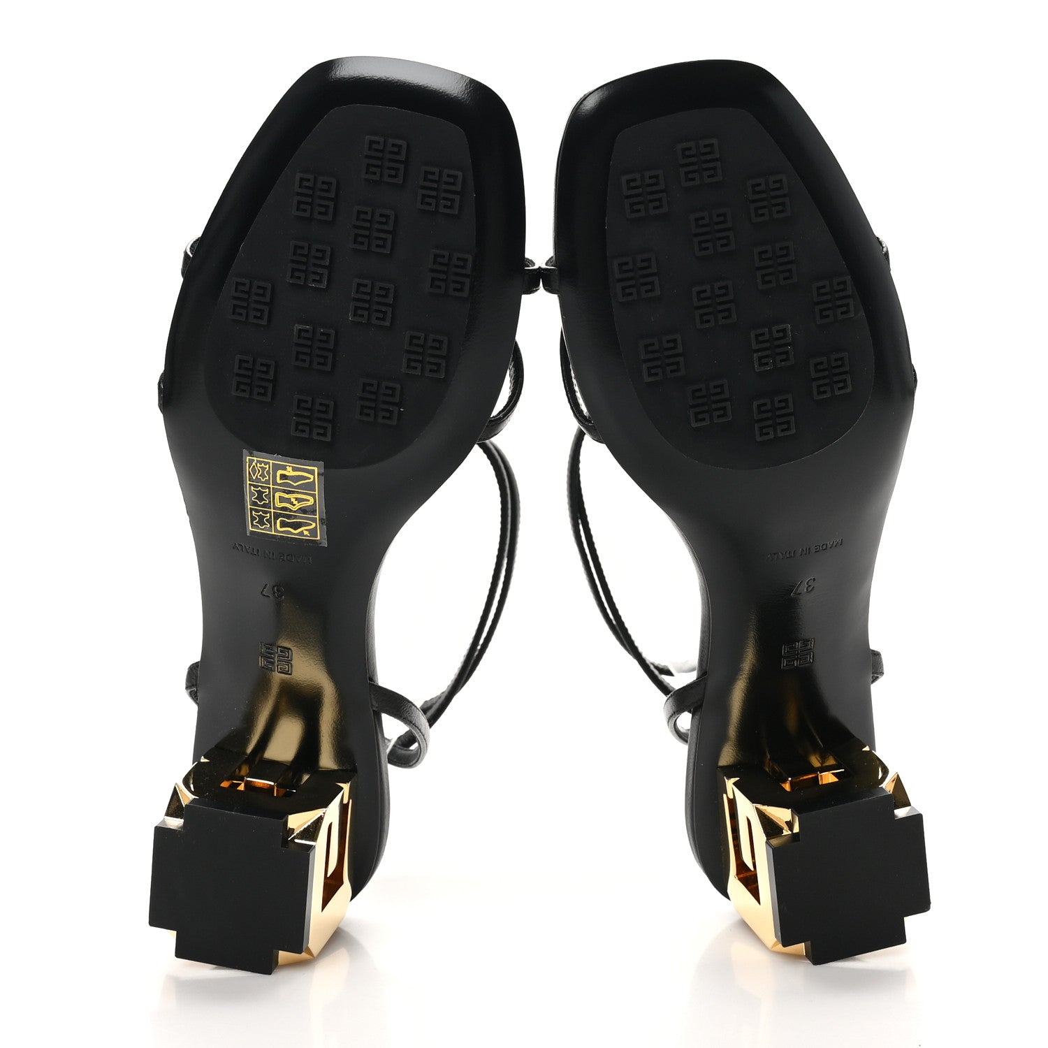 Givenchy Lambskin 4G Cube 45 Strap Sandals 37 Black 6 of 9