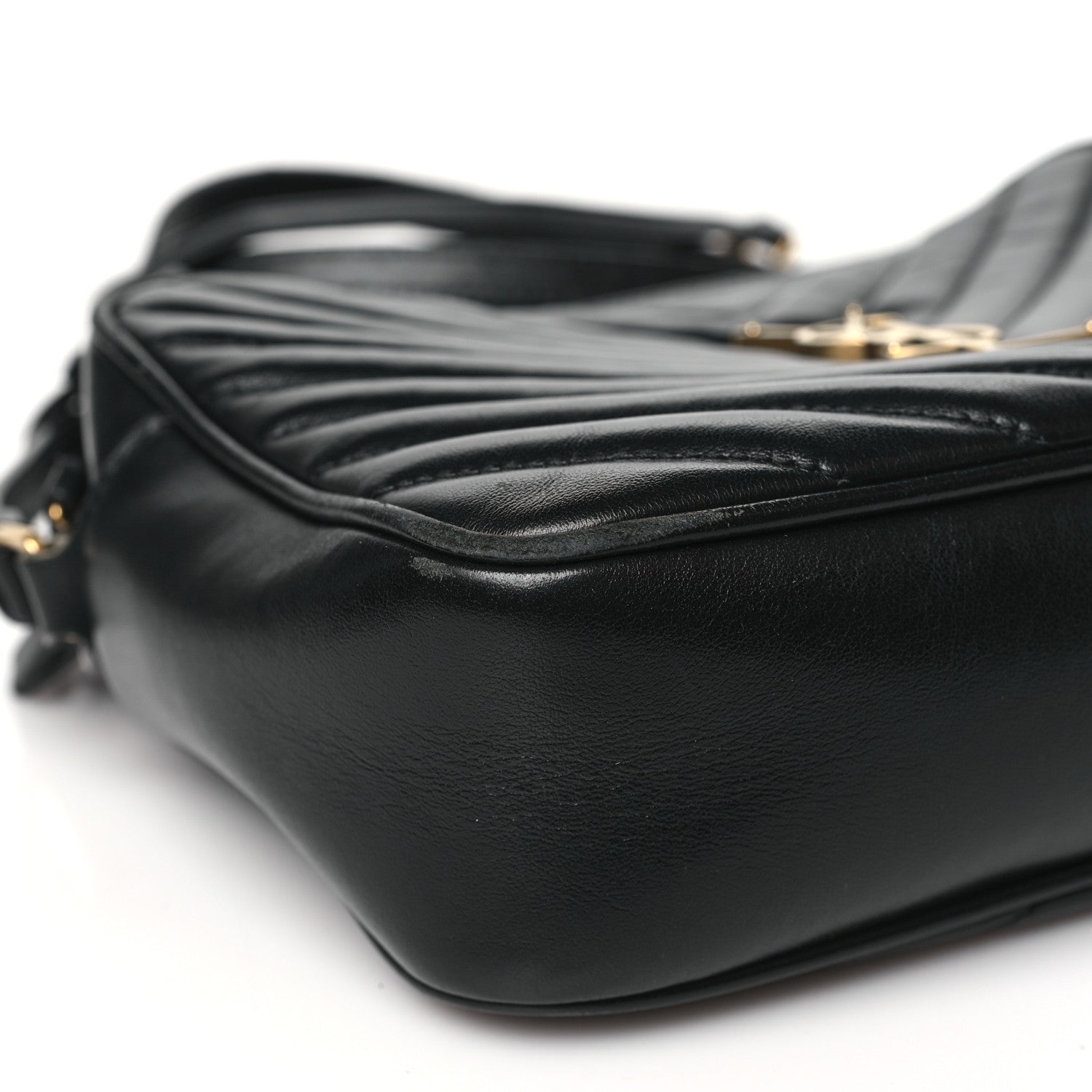 Saint Laurent Calfskin Matelasse Monogram Lou Camera Bag Black 9 of 13
