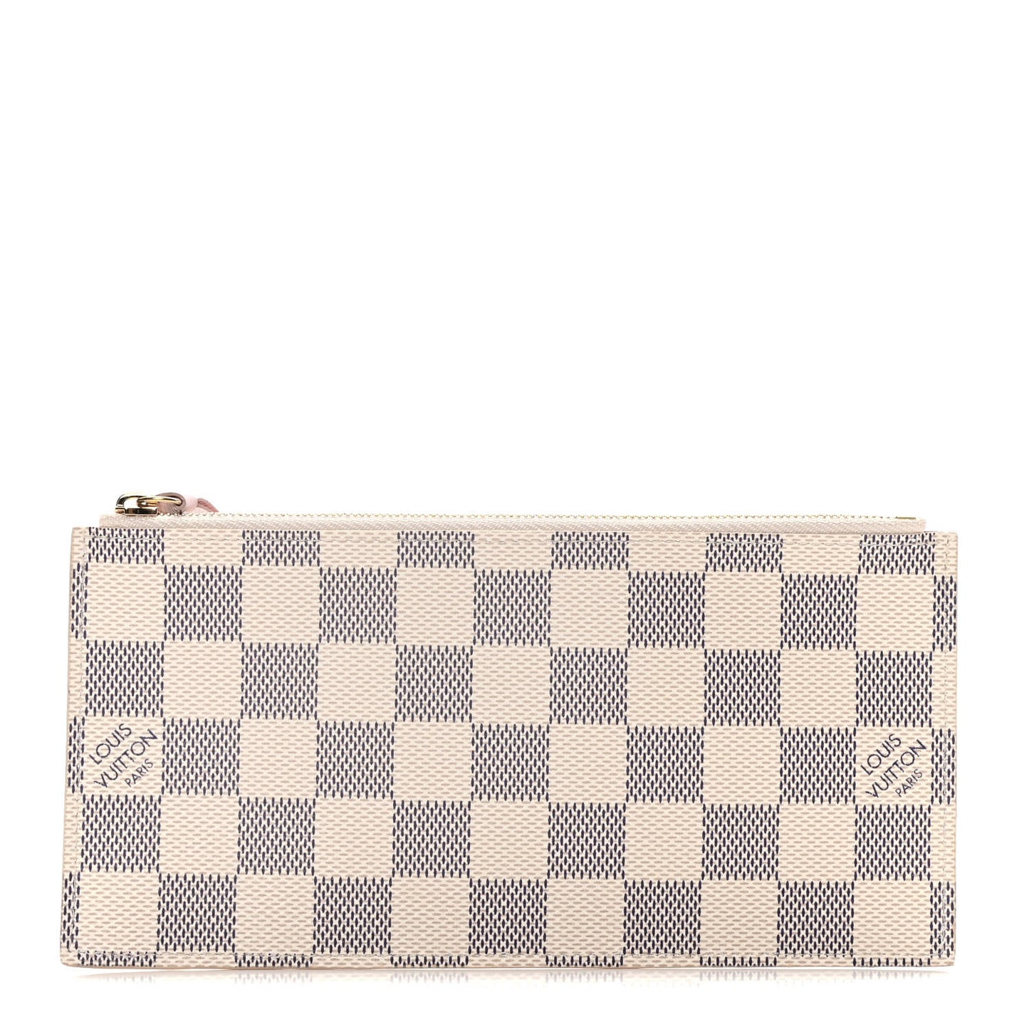 Damier Azur Felicie Chain Wallet Zippered Insert Rose Ballerine