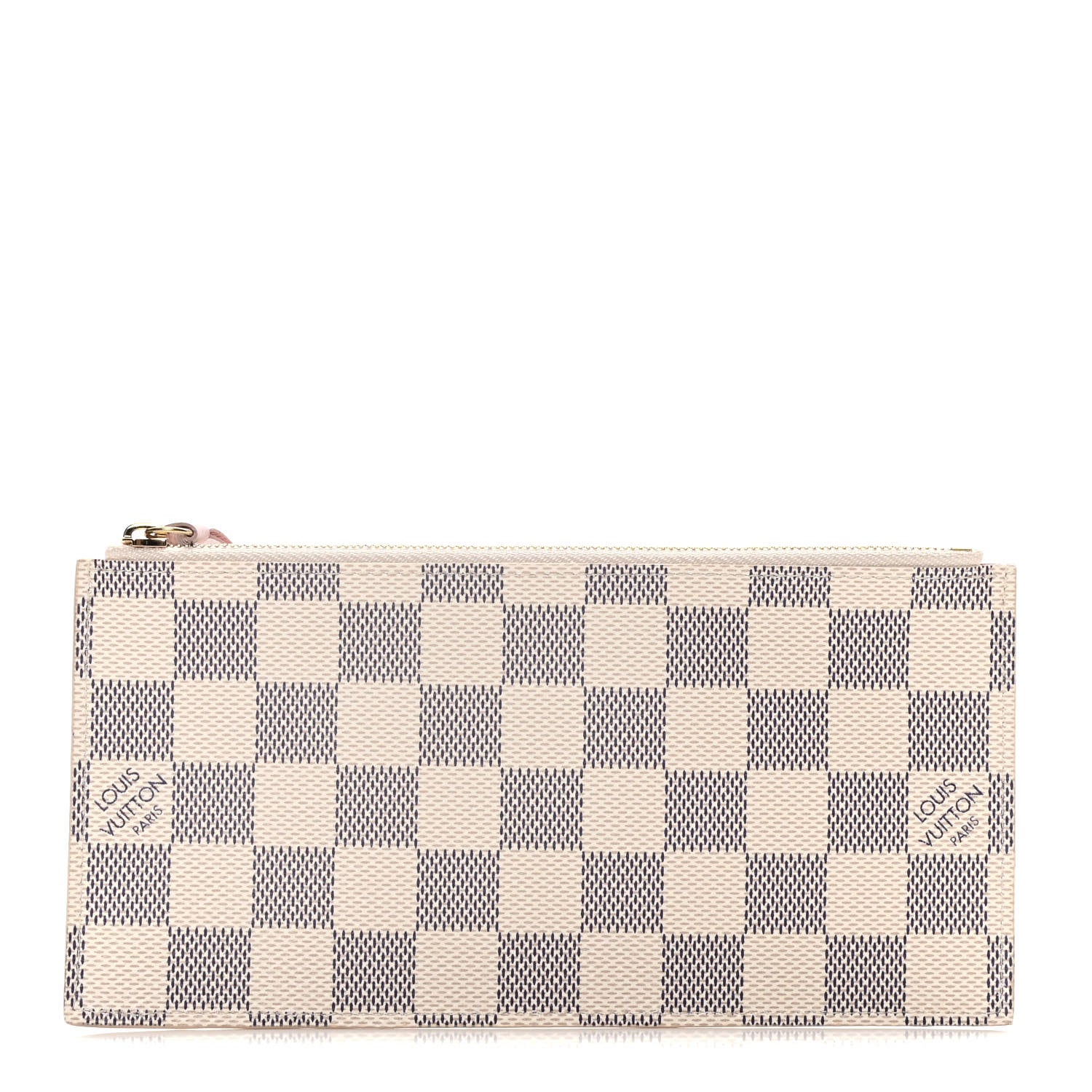 Louis Vuitton Damier Azur Felicie Chain Wallet Zippered Insert Rose Ballerine 1 of 9