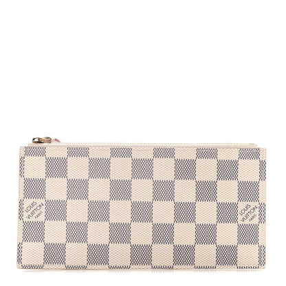 Louis Vuitton Damier Azur Felicie Chain Wallet Zippered Insert Rose Ballerine 1 of 9