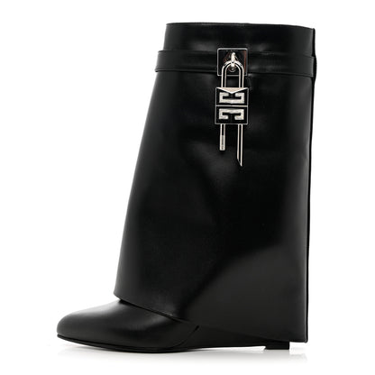 Givenchy Calfskin Shark Lock Ankle Boots 40 Black 1 of 10
