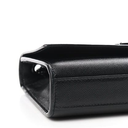 Saint Laurent Grain De Poudre Small Monogram Kate Satchel Black 5 of 9
