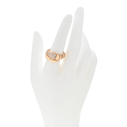Bulgari 18K Rose Gold Diamond Serpenti Viper Ring L 2 of 5
