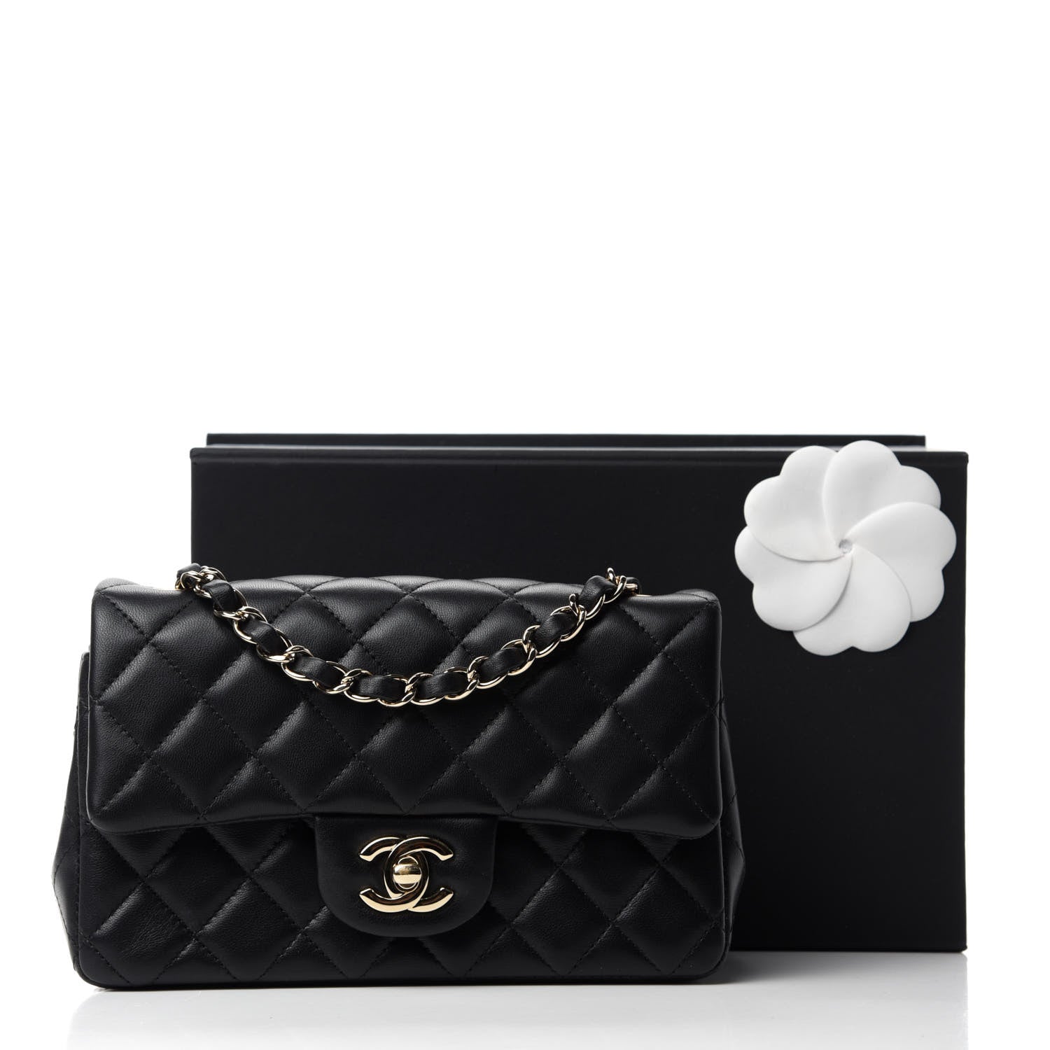 Chanel Lambskin Quilted Mini Rectangular Flap Black 11 of 11
