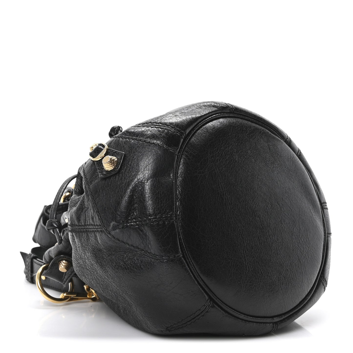 Agneau Giant 12 Gold Hardware Mini Pompon Black