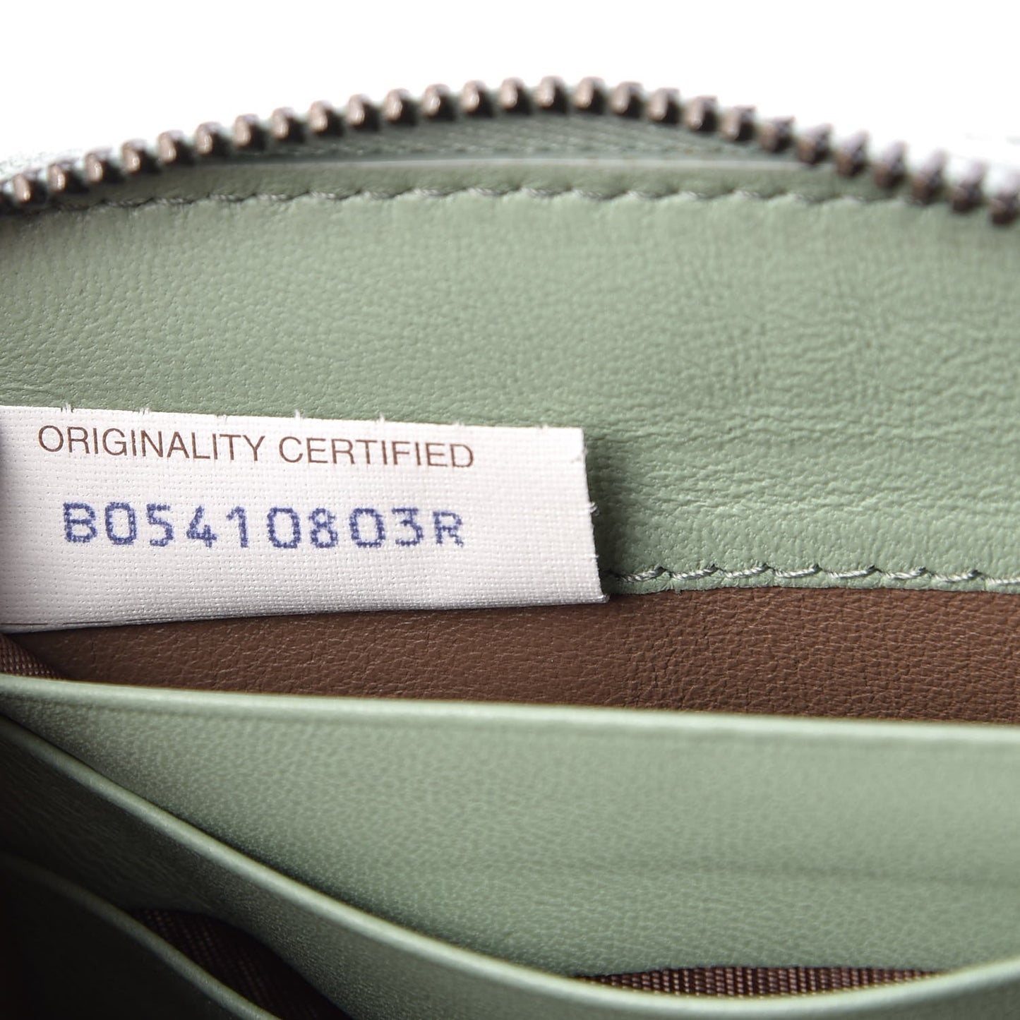 Nappa Intrecciato Zip Around Wallet Light Green