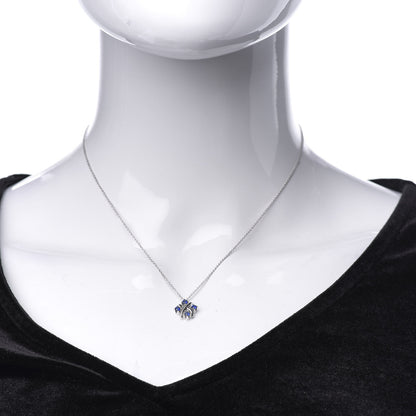 Tiffany Platinum Blue Sapphire Schlumberger Lynn Pendant Necklace 2 of 6