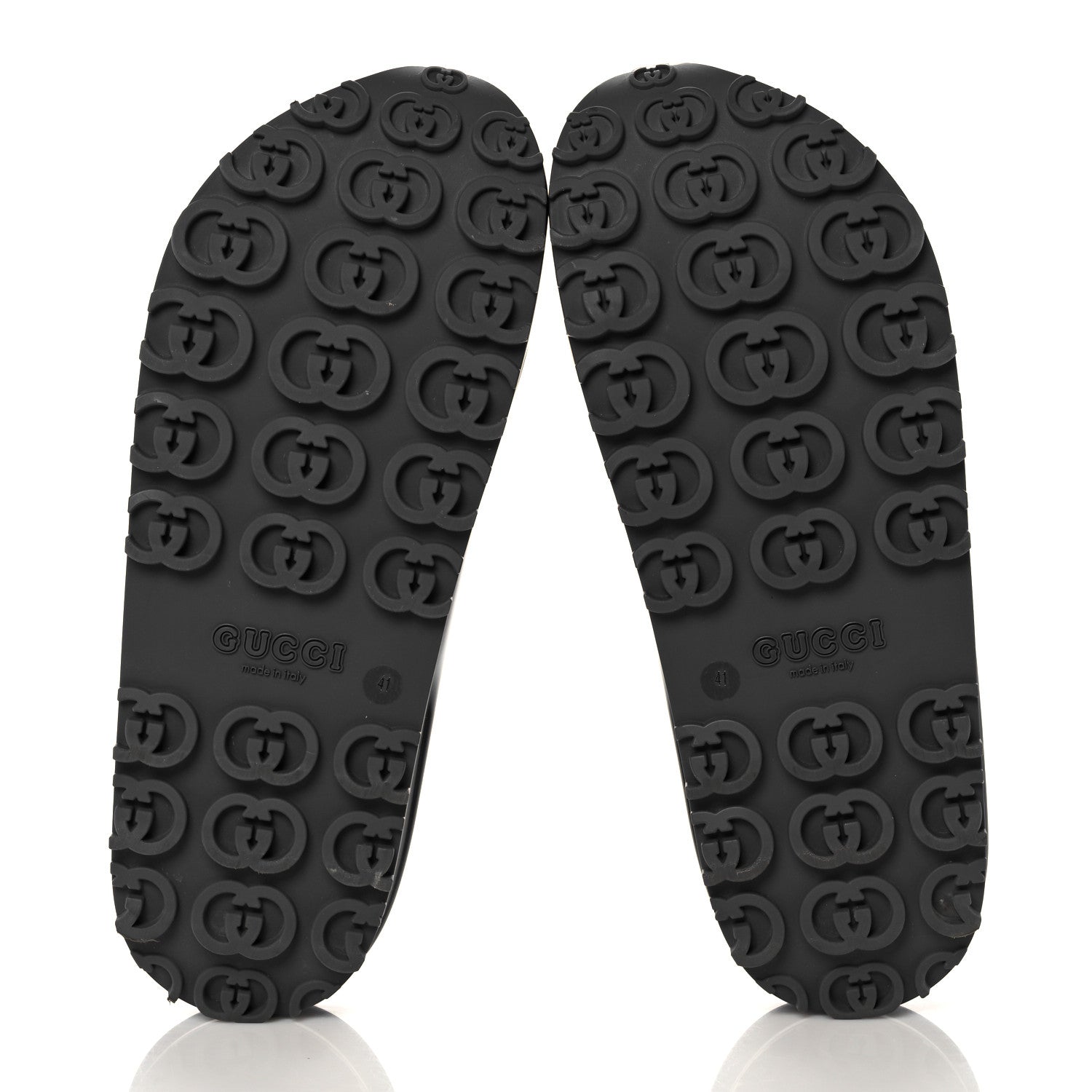 Gucci Soft Rubber Womens Interlocking G Platform 42mm Slide Sandals 41 Black 5 of 9