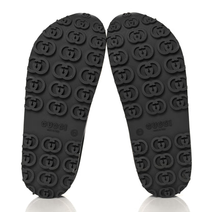 Gucci Soft Rubber Womens Interlocking G Platform 42mm Slide Sandals 41 Black 5 of 9