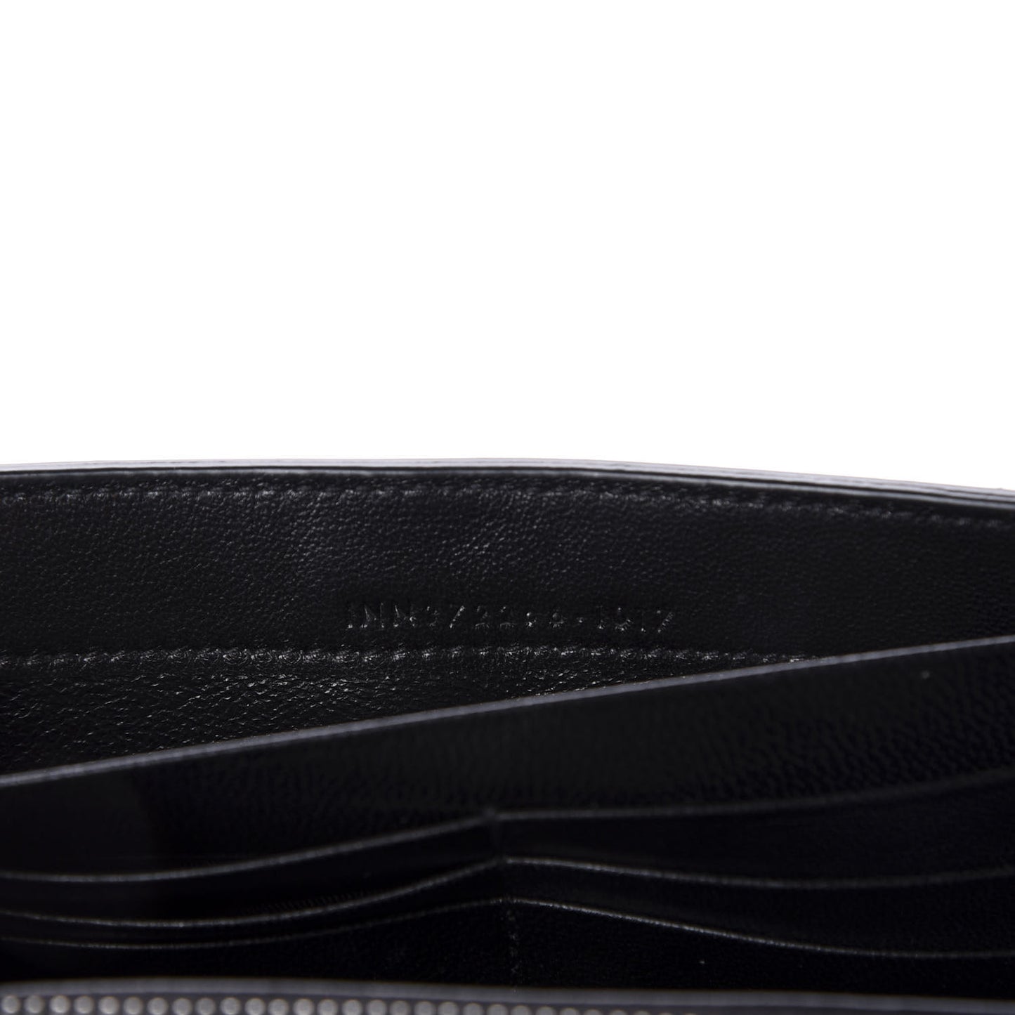 Calfskin Crocodile Embossed Monogram Flap Wallet Black