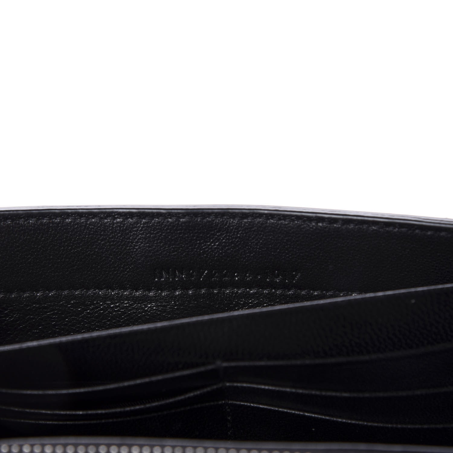 Saint Laurent Calfskin Crocodile Embossed Monogram Flap Wallet Black 9 of 10