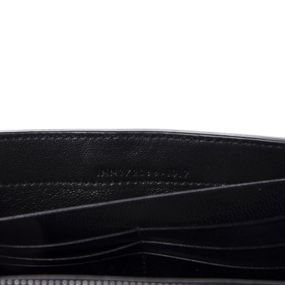 Saint Laurent Calfskin Crocodile Embossed Monogram Flap Wallet Black 9 of 10