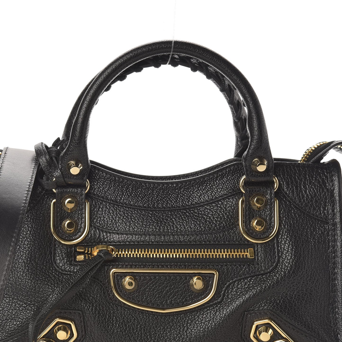 Chevre Gold Metallic Edge Hardware Mini City Black