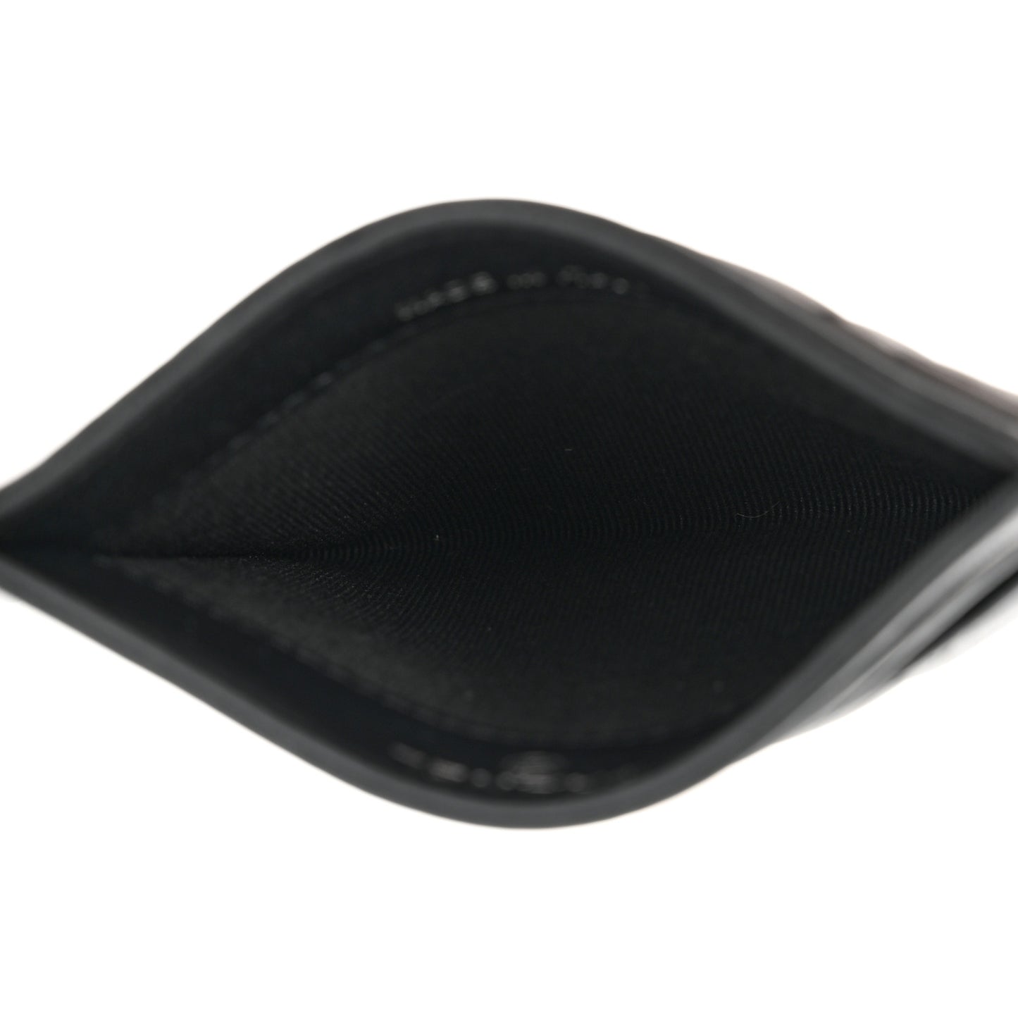 Pearly Lambskin Quilted Card Holder So Black