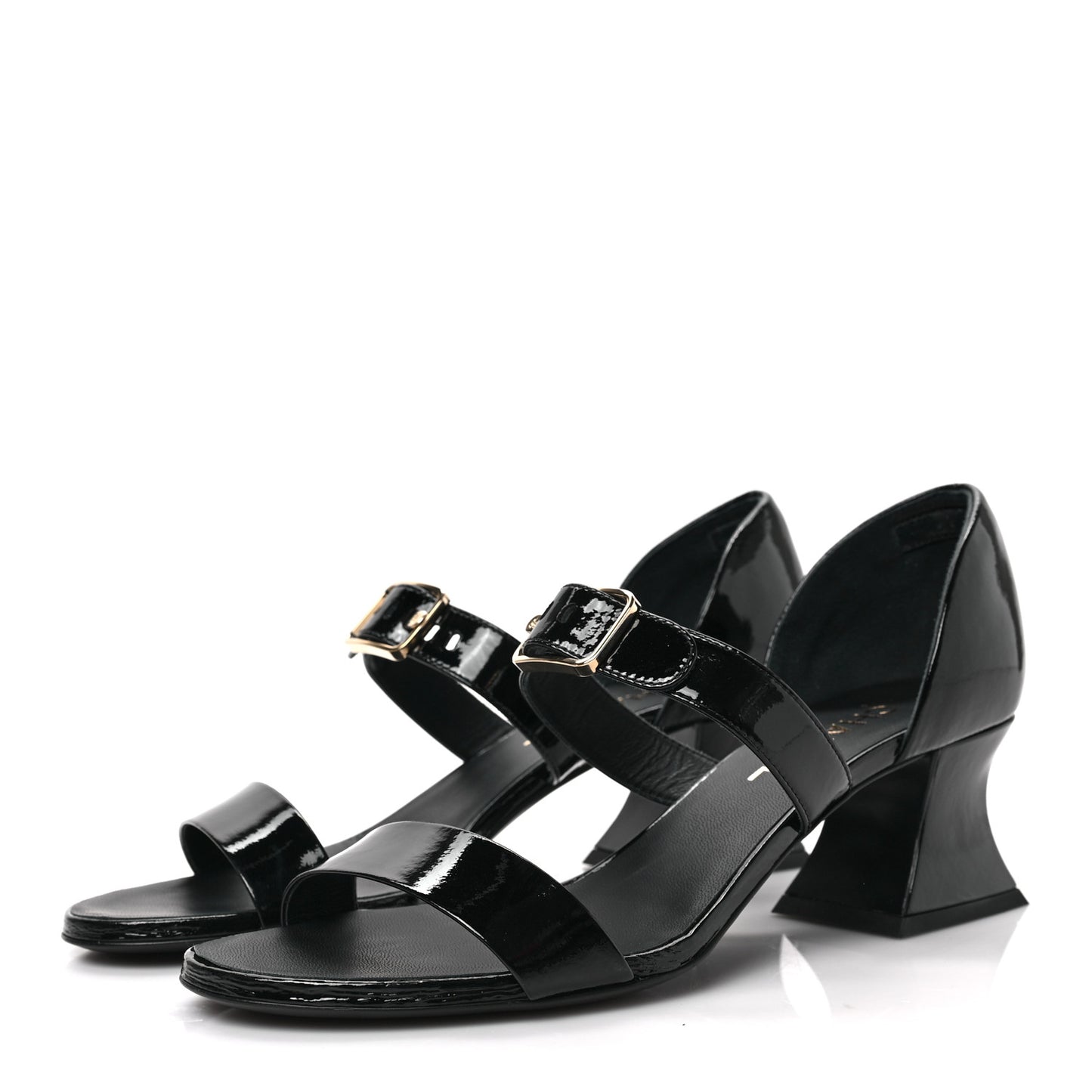 Patent Goatskin Sandals 38.5 Black