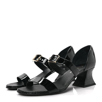 Chanel Patent Goatskin Sandals 38.5 Black 2 of 7