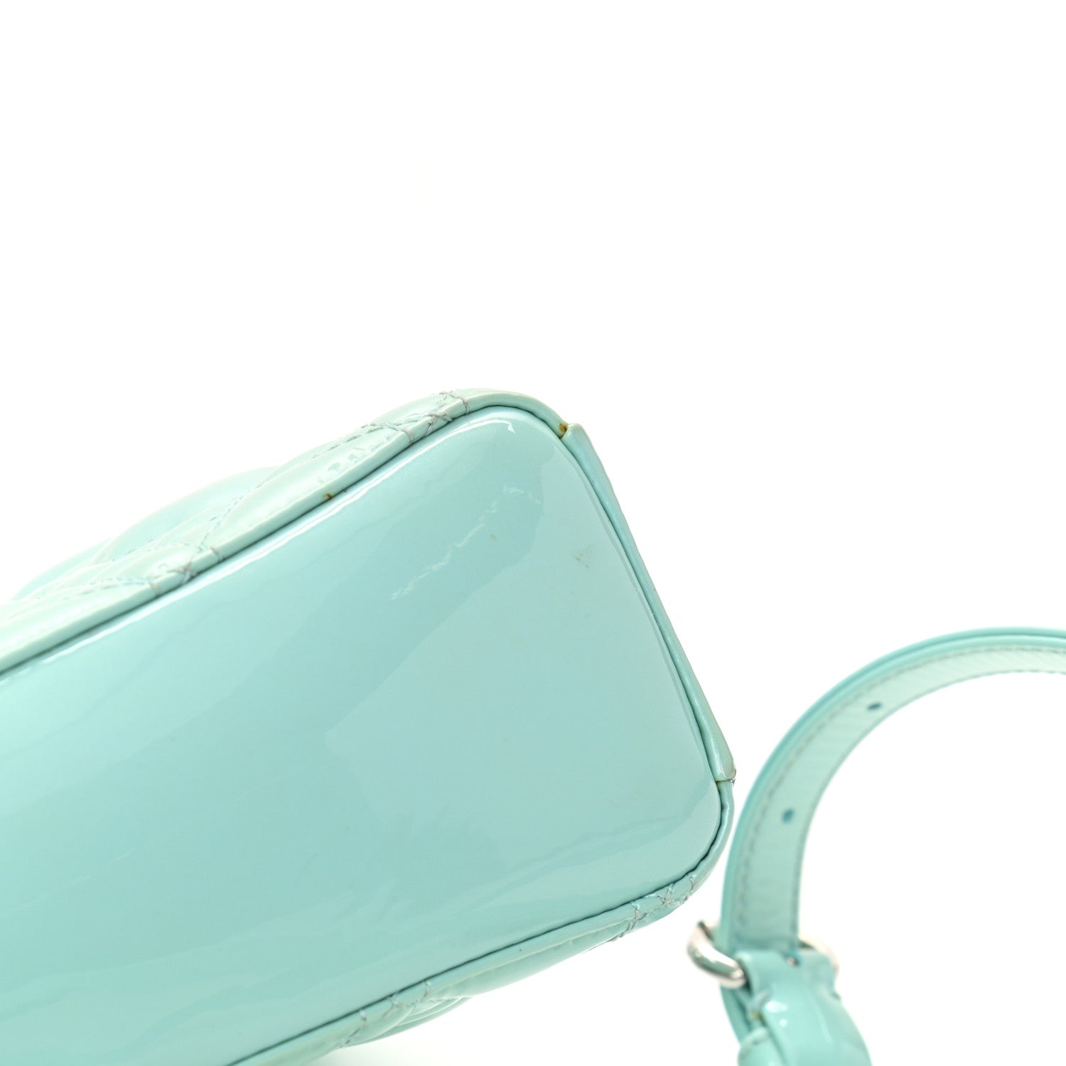 Christian Dior Patent Cannage Mini Lady Dior Light Blue 10 of 10