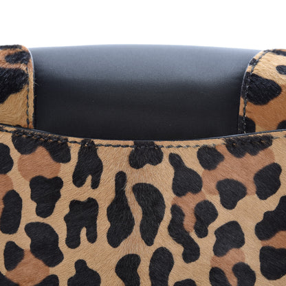 Prada Tessuto Cavallino Ostrich Leopard Print Tote Black Miele Rosso 9 of 9