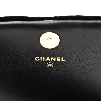 Chanel Velvet Diamanté Quilted Flap Clutch Black 6 of 11