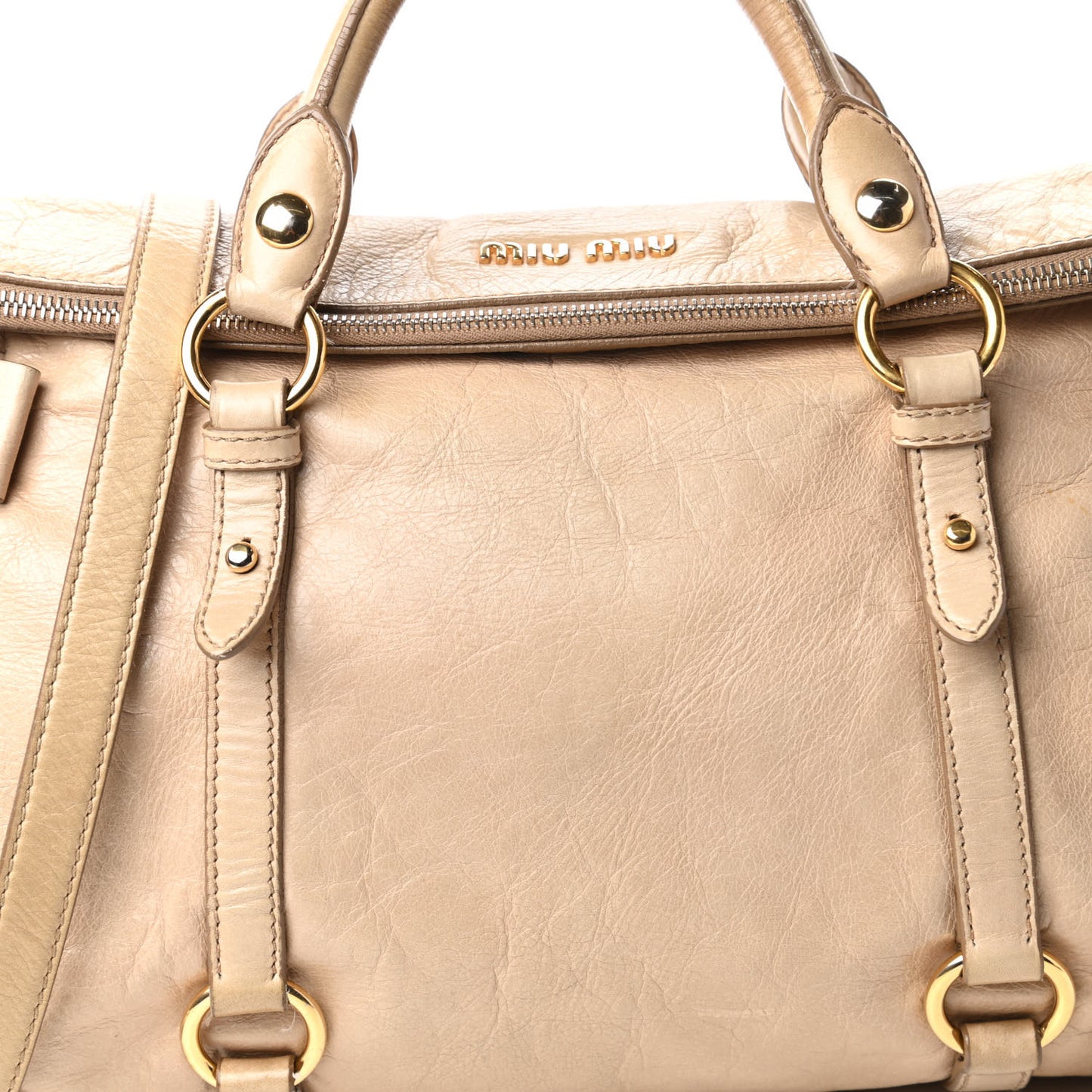 Vitello Lux Medium Bow Bag Cammeo
