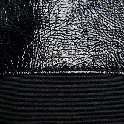 Saint Laurent Crinkled Calfskin Matelasse Monogram Baby Niki Chain Satchel Black 7 of 11