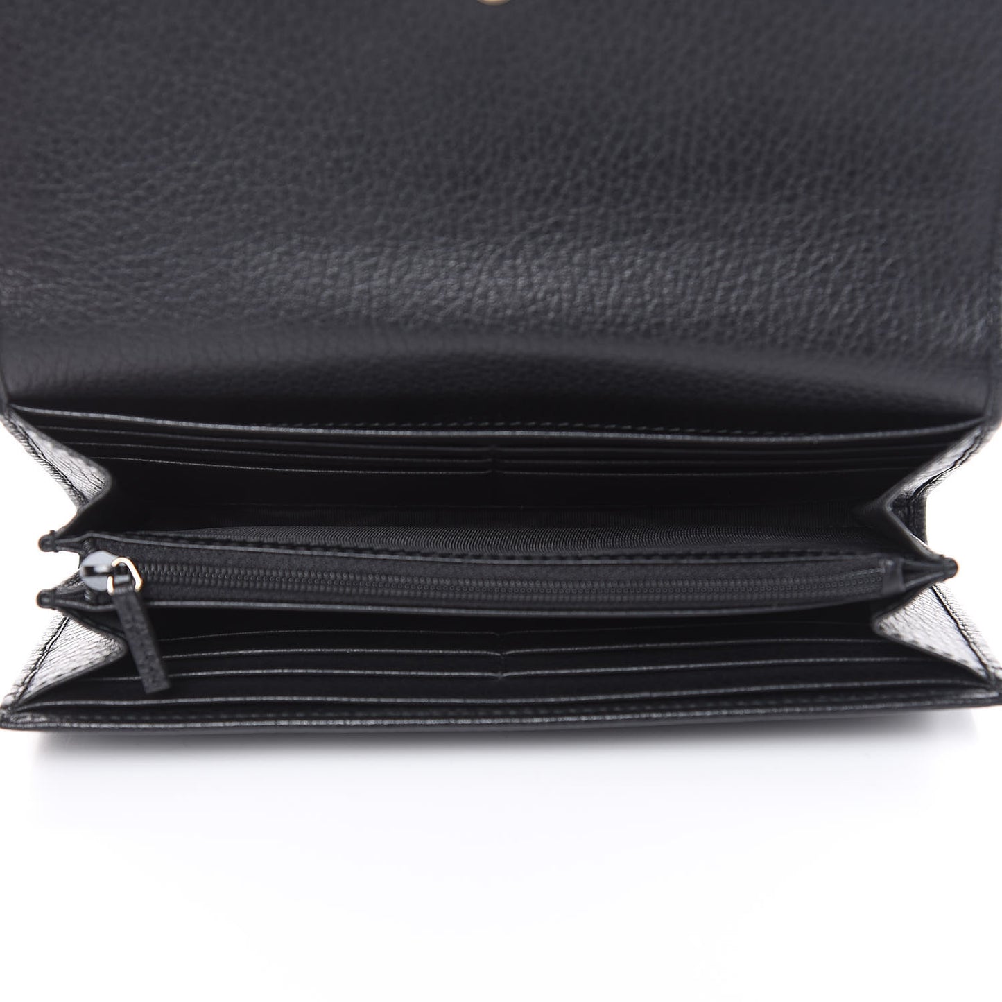 Dollar Calfskin Swing Continental Wallet Black