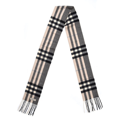 Burberry Cashmere House Check Fringe Skinny Scarf Beige 4 of 7