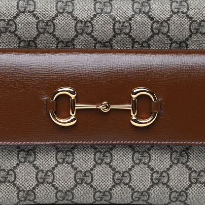 Gucci GG Supreme Monogram Small Horsebit 1955 Shoulder Bag Beige Brown Sugar 10 of 11