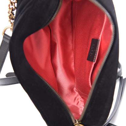 Gucci Velvet Matelasse Small GG Marmont Chain Shoulder Bag Black 5 of 10