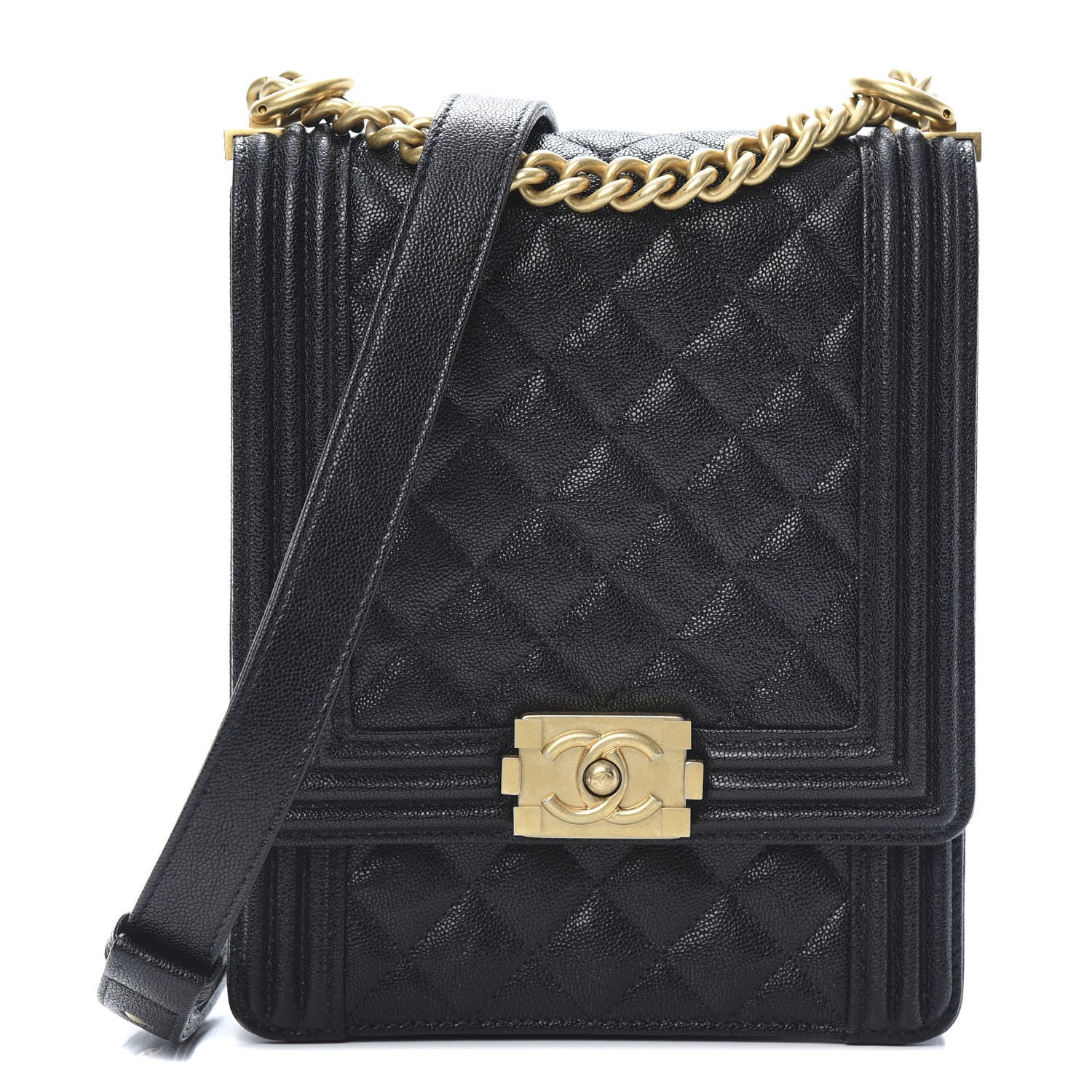 Chanel Caviar Quilted North South Boy Flap Black 1 of 11