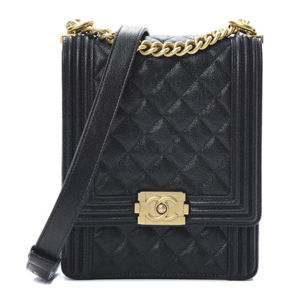 Chanel Caviar Quilted North South Boy Flap Black 1 of 11