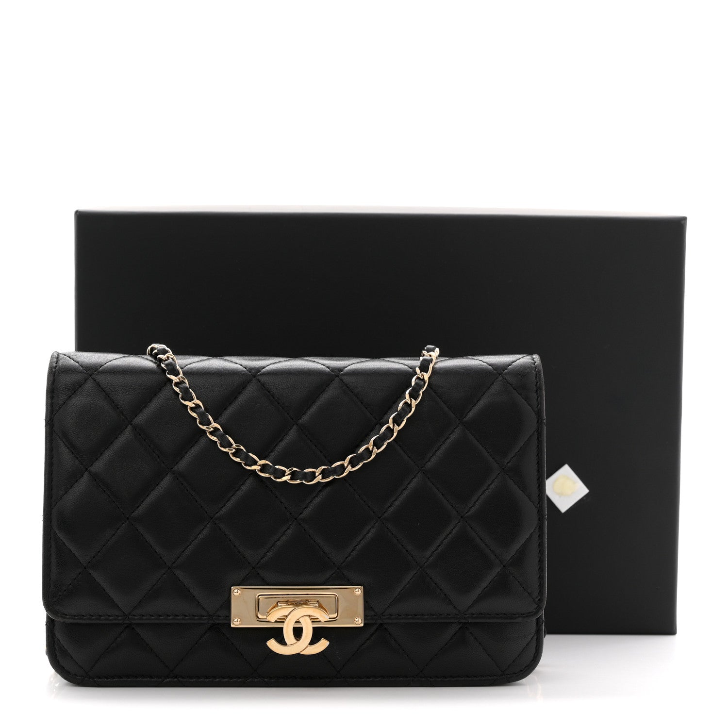Chanel Lambskin Quilted Golden Class Wallet on Chain WOC Black Black 12 of 12